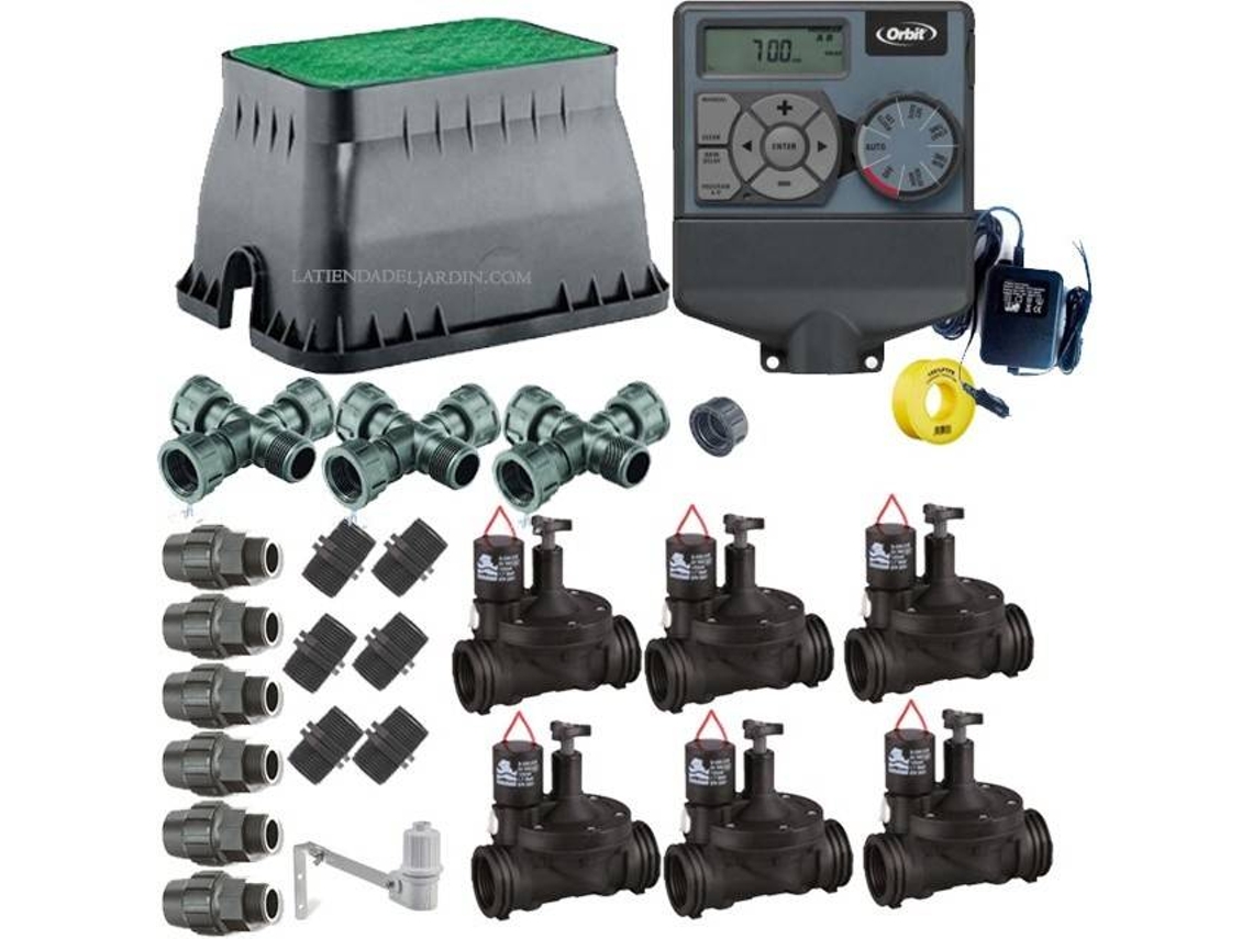 Kit Profesional Riego Automático ORBIT - Suinga de 6 Zonas 24V