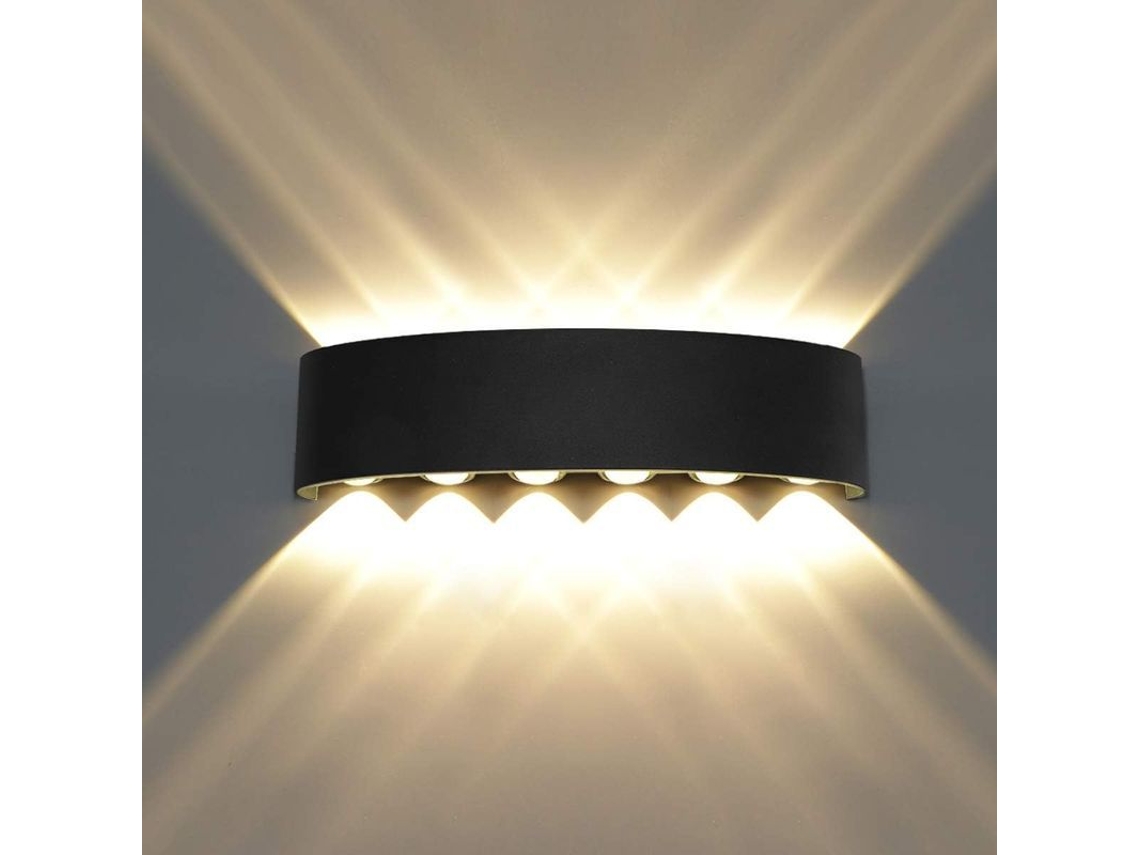 Aplique De Pared Led Moderno De 12 W Resistente Al Agua, Luz Blanca Cálida, Para Uso En Interiores Y Exteriores En Baños, Aluminio.