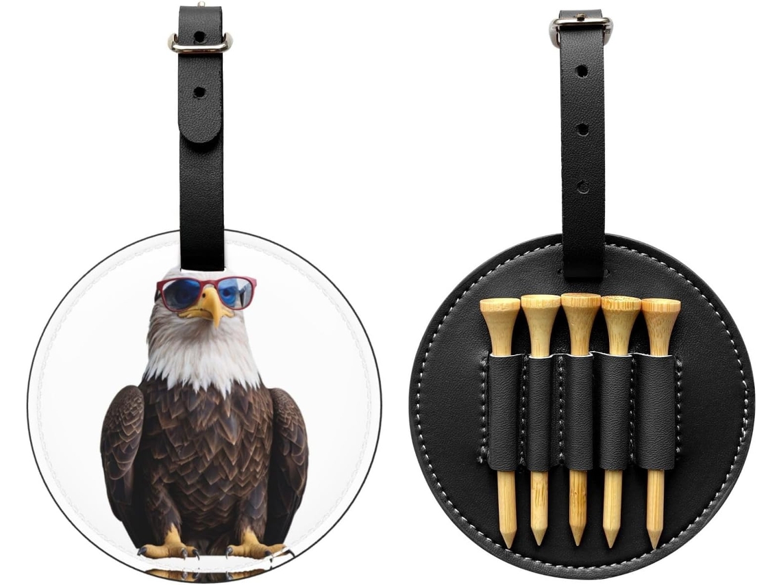 Saco para tees de golfe com estampa de centáureas ao sol, fácil de transportar | S/MARCA