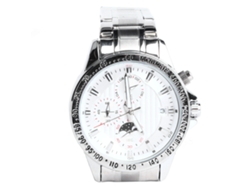 Reloj Cronógrafo De Cuarzo Para Hombre Con Correa De Acero Inoxidable, Resistente Al Agua Y Plateada.