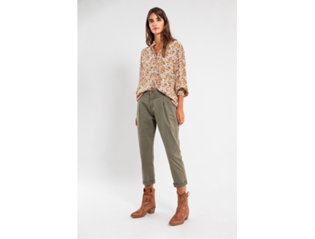 Pantalones de Mujer THROTTLEMAN Chino Verde (36)