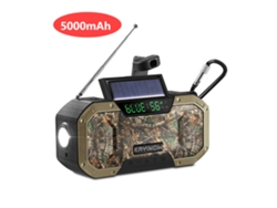 Generador solar de emergencia con manivela, radio portátil AM/FM/NOAA, linterna LED, alarma SOS y batería externa de 2000/5000/10000 mAh. Viewleaf