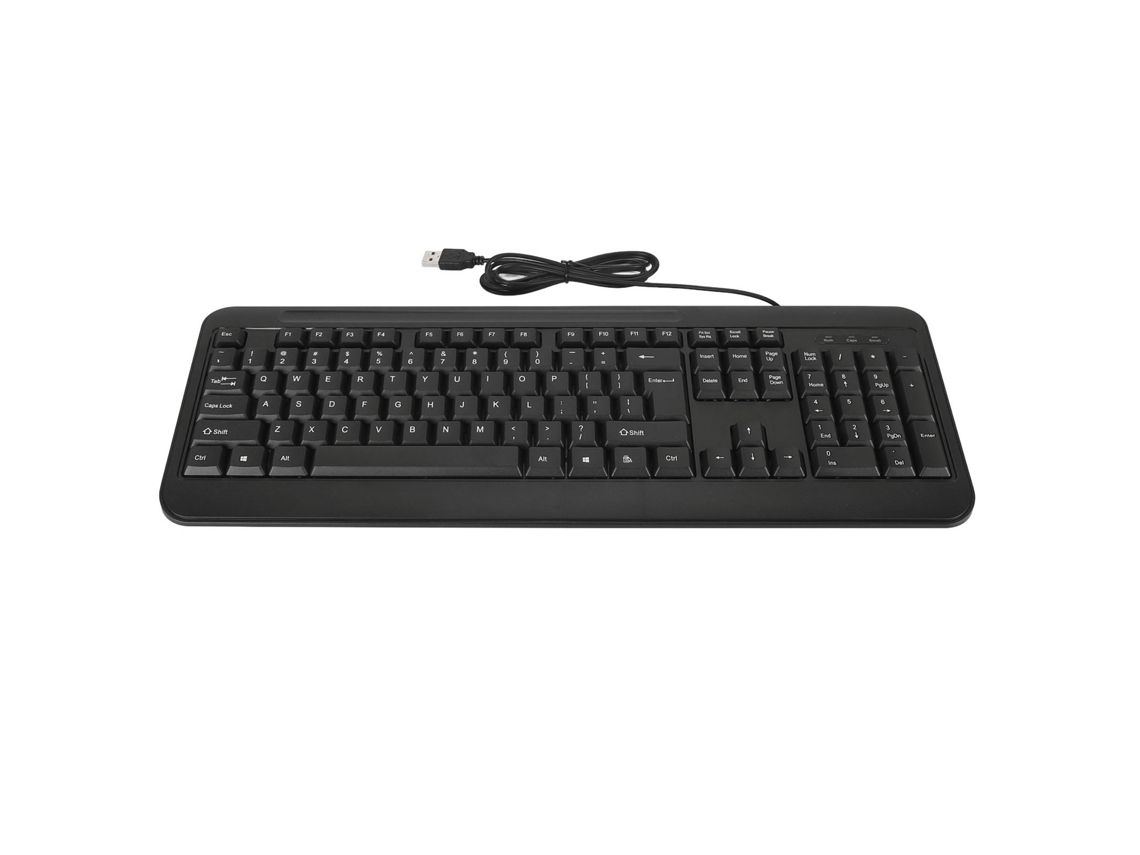 Teclado empresarial USB ergonómico, silencioso y con cable, con 104 teclas.