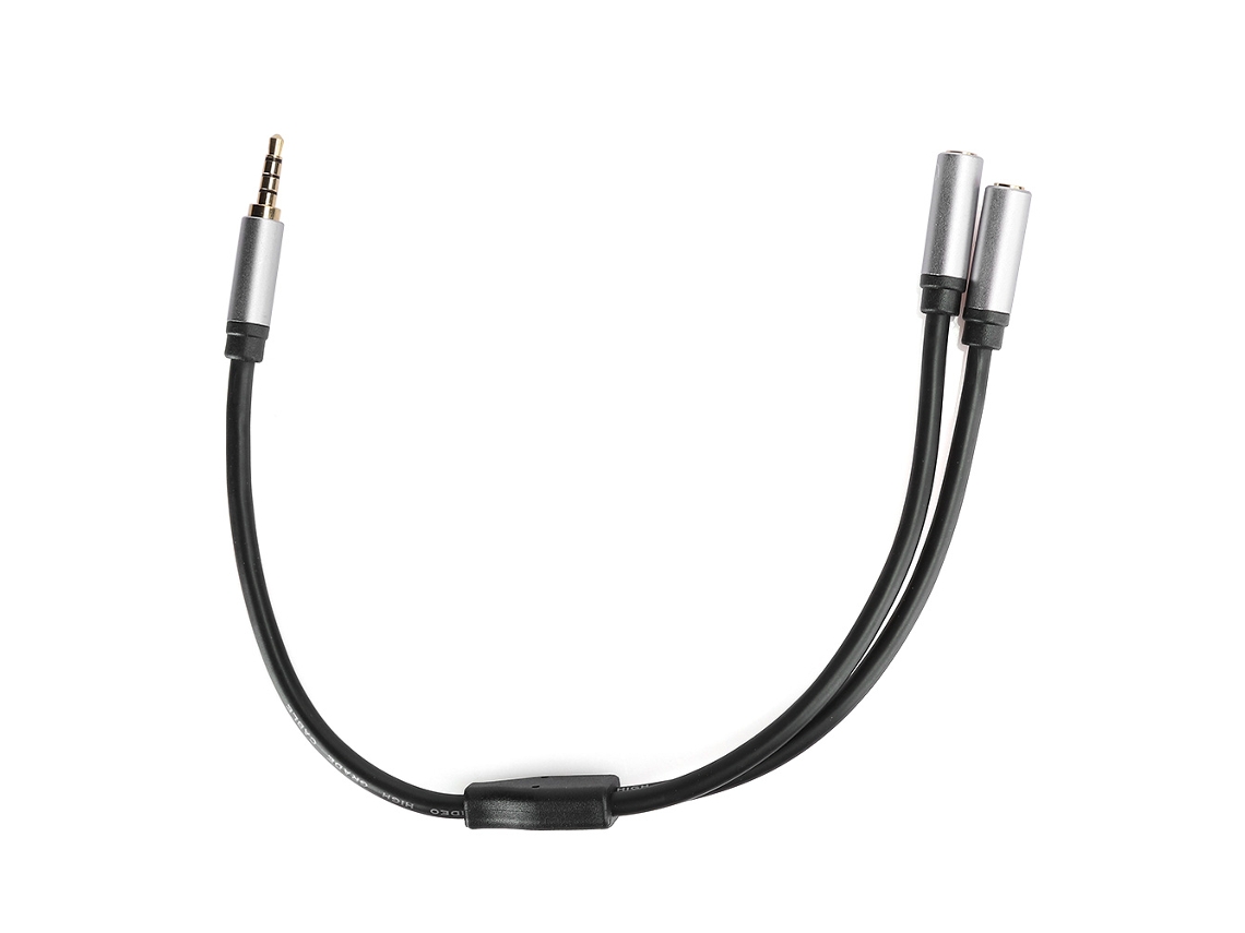 Cabo De Áudio 3.5mm Macho Para 2 Fêmea 1 Dividido Em 2 Durável Moda 0.3m Compatível Com Celular Computador