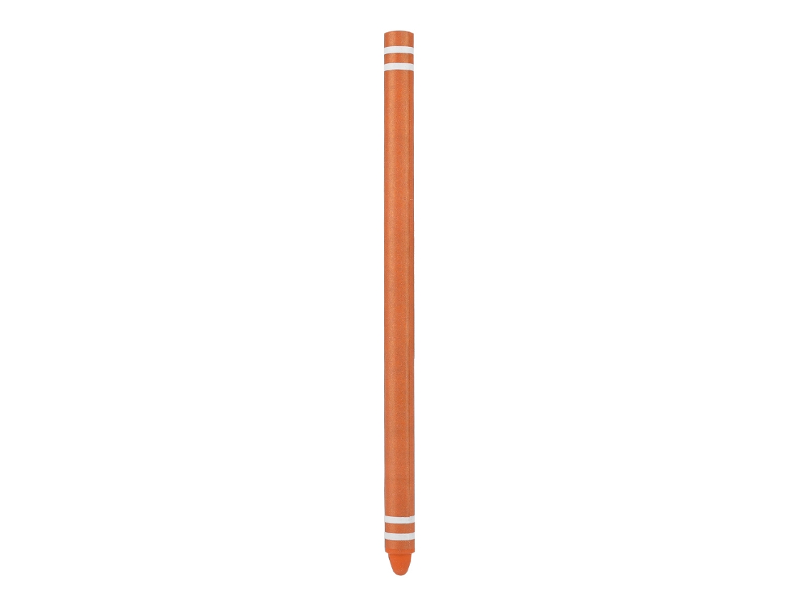 Bolígrafo digital sensible con forma de cera larga para celular y tableta, color naranja y dorado claro.