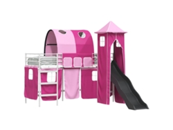 Maison Exclusive - Estructura De Litera Para Niños Y Rosa 99,5 X 190 Cm Metal