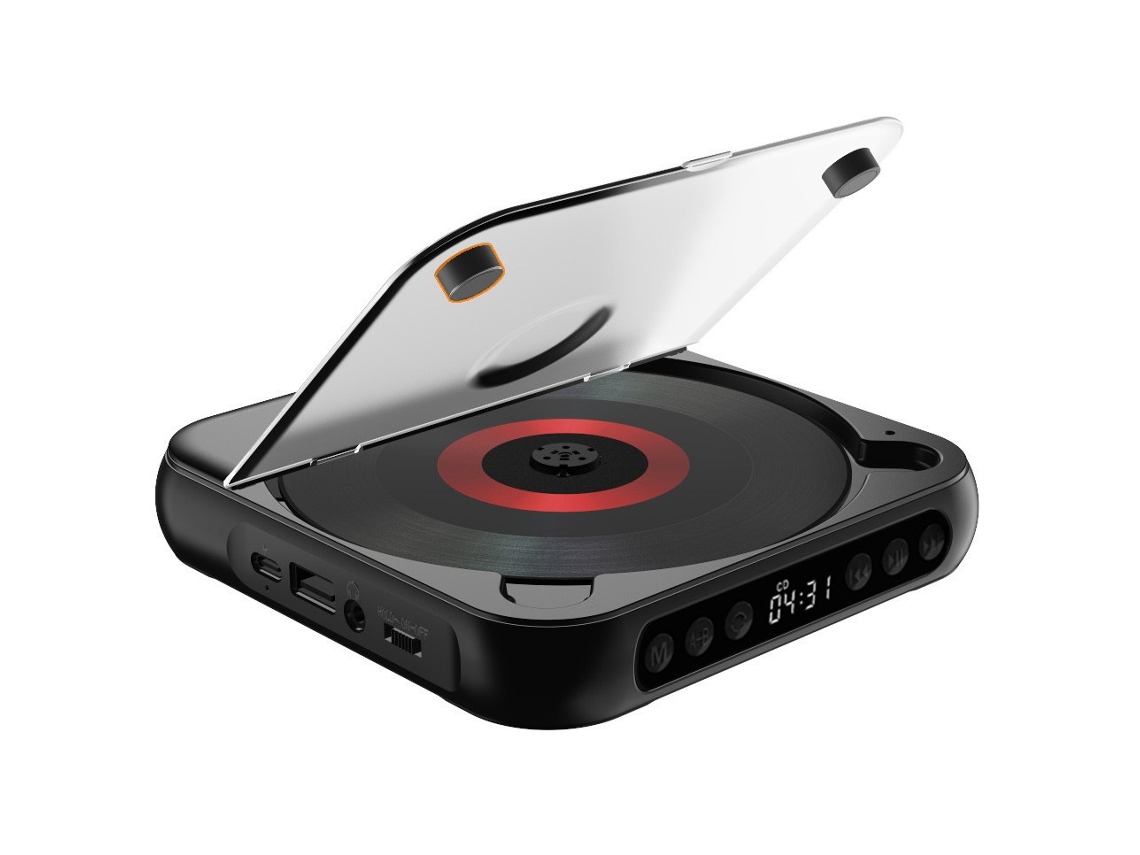 Reproductor De Cd Con Función De Memoria, Batería De 1200 Mah (negro)