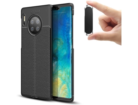 Carcasa y Soporte Huawei Mate 30 Pro Rugged Leather (Negro)