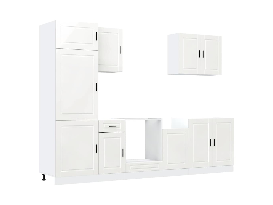 Juego de 7 gabinetes de cocina Porto blanco brillante MAISON EXCLUSIVE