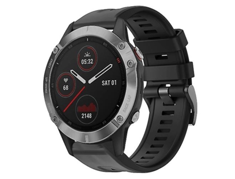 Correa Para Garmin Fenix 6 GPS Hebilla De Metal Pulsera De Silicona De Color Sólido Negro VENISYMLIS