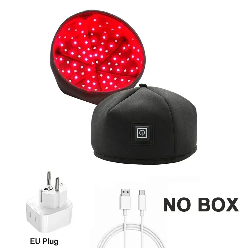 Gorro MDUG de luz roja para el crecimiento del cabello, con LED, disponible en negro y gris.