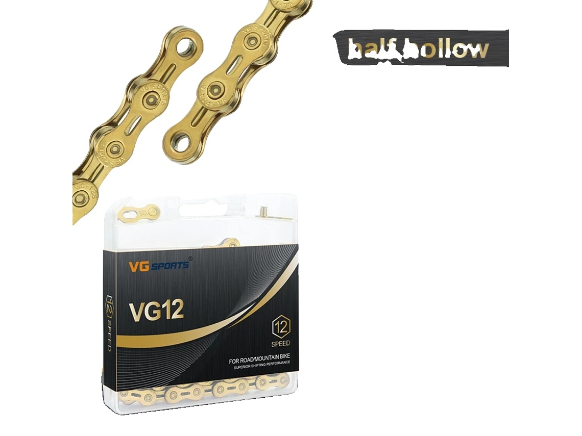 Cadena MTB, 12 velocidades, titanio color arcoíris, 1 pieza 12v El Ti Gold OEM