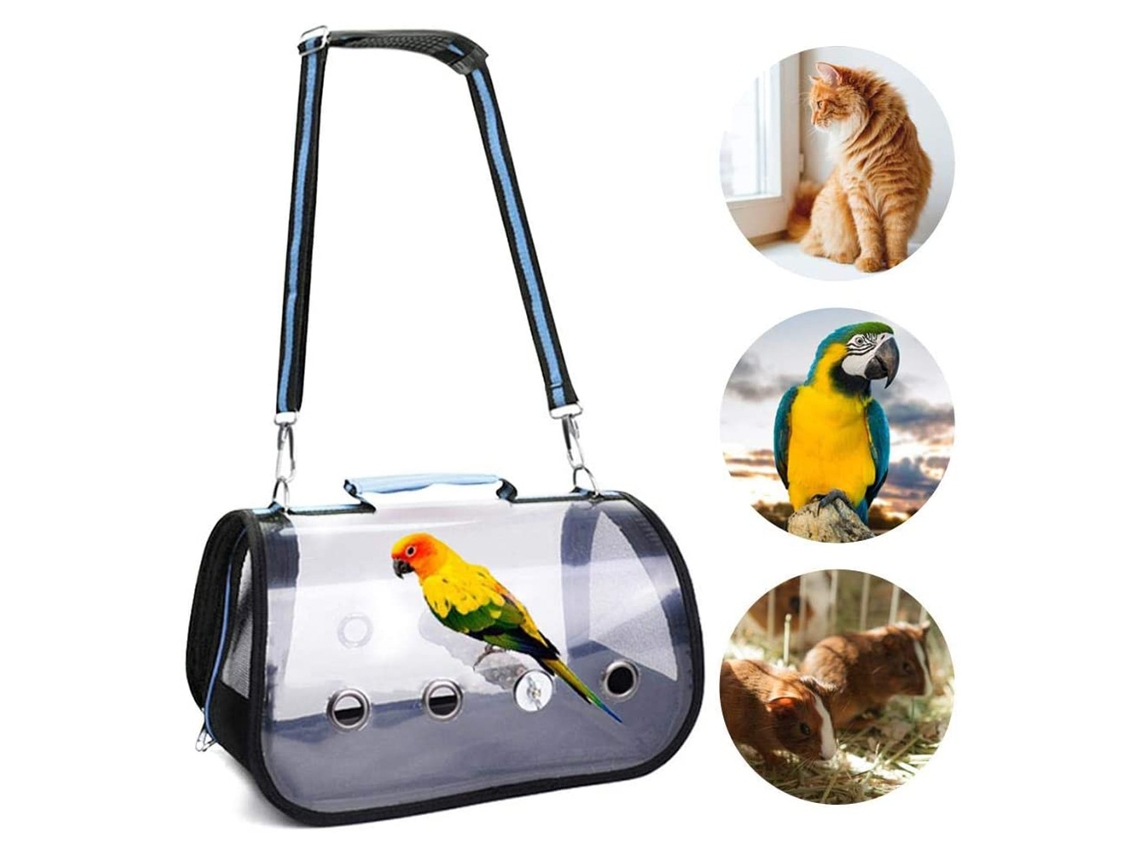 Maleta de pasajeros transparente Primerox con bolsillos portátiles de viaje, Papagaio Carrier