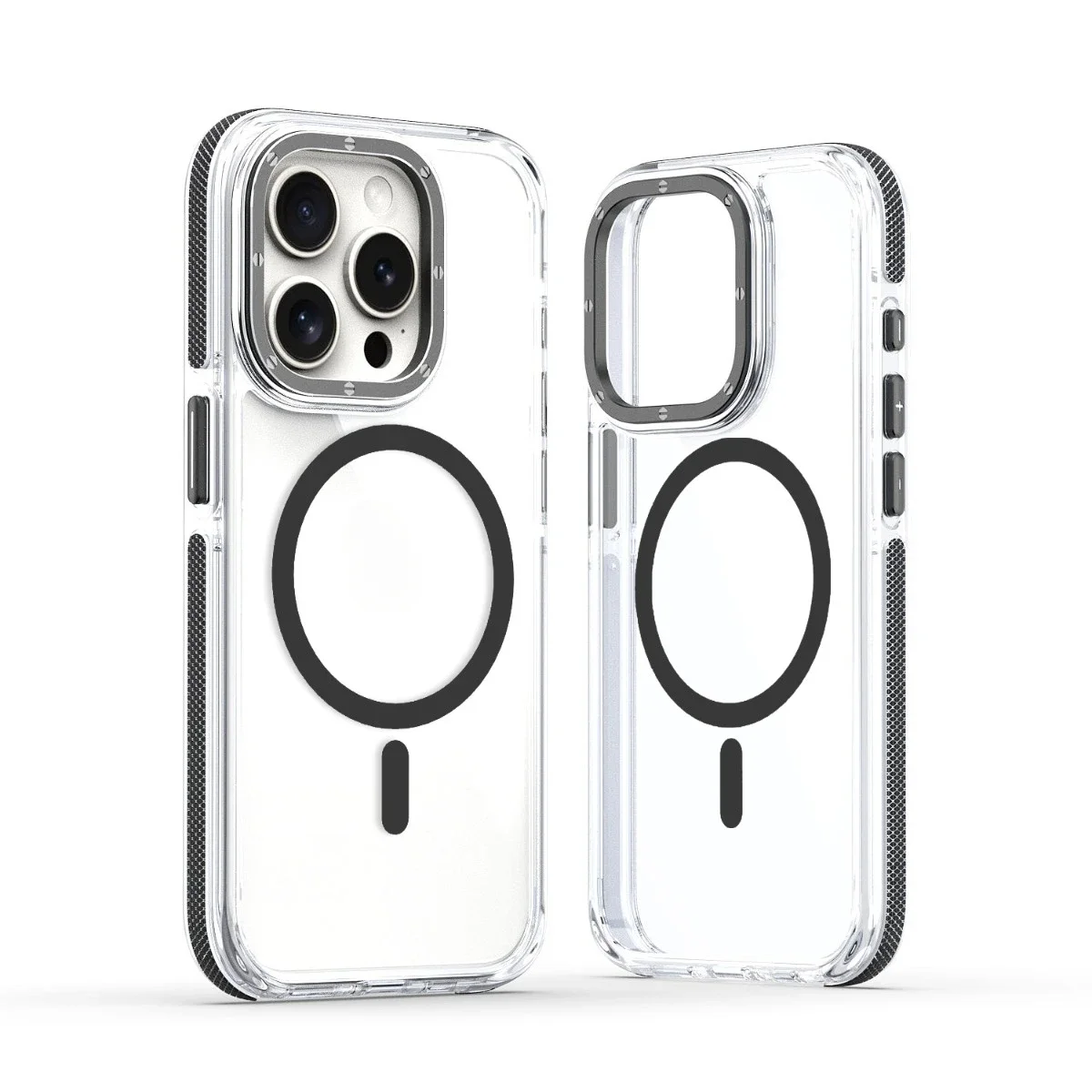 (iphone 13 Pro Max, Negro) Funda Protectora Magnética Transparente Para Iphone, Compatible Con Carga Inalámbrica Magsafe.