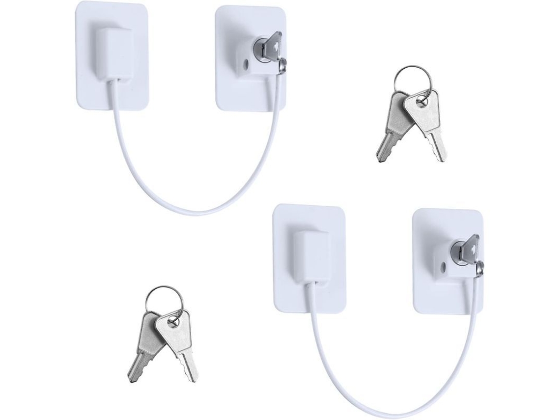 Cerradura De Seguridad Para Niños Para Ventanas Con 4 Llaves, Cerradura Para Refrigerador Con Adhesivo Fuerte