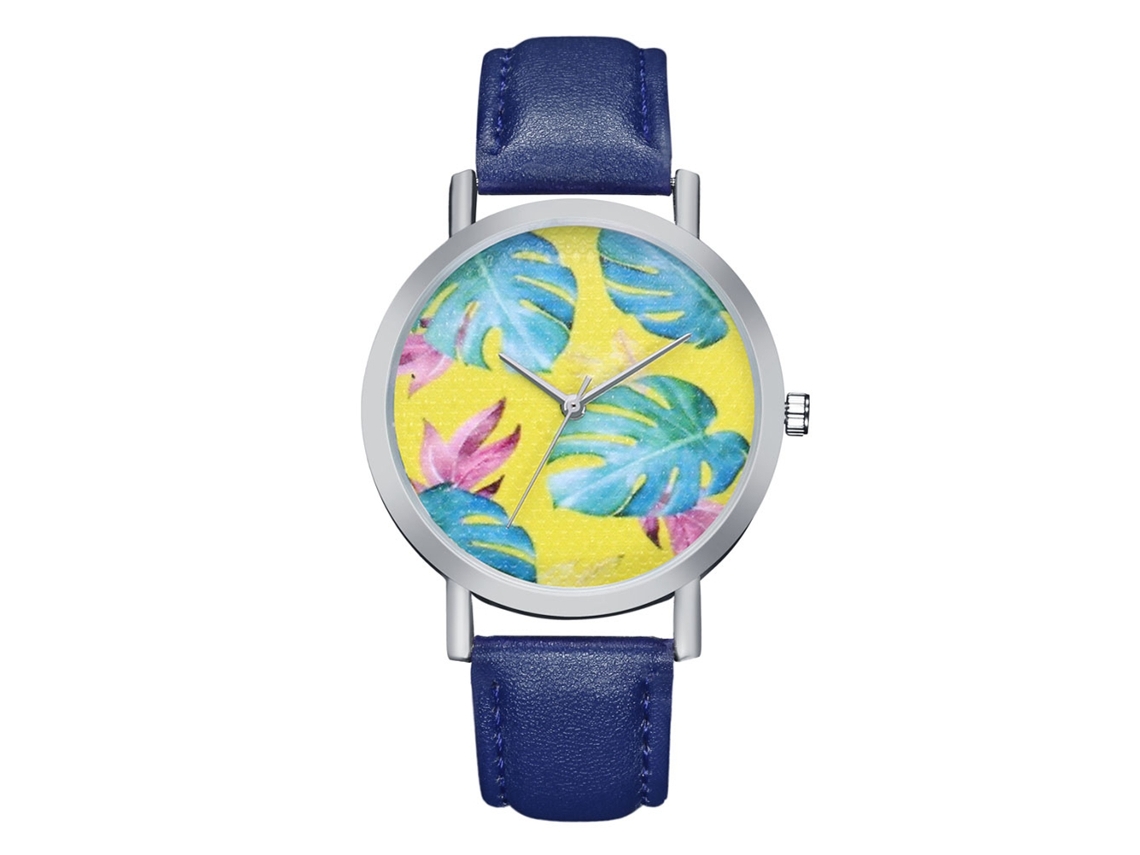 Reloj De Pulsera Analógico De Cuarzo Sencillo E Informal Con Correa De Pu Para Mujer Y Hombre (azul)