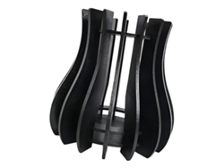 Maceta de madera con rompecabezas, soporte negro Slowmoose