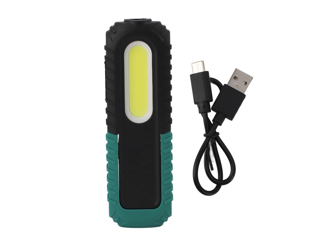 2026-linterna De Trabajo Manual Cob Led Recargable Usb Ip54 Base Giratoria Gancho Para Reparación Coche Hogar Emergencias Verde