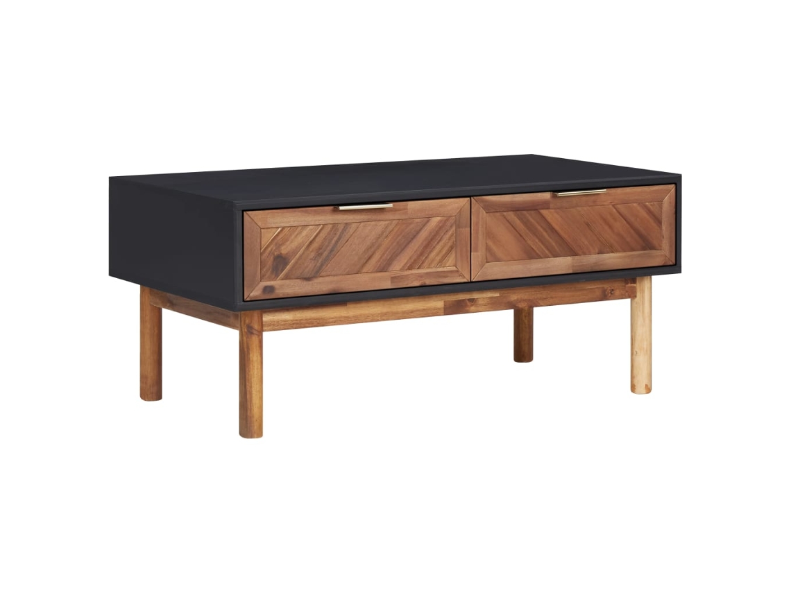 Mesa de Centro de Apoyo 90X50X40 Cm Madera de Acacia Maciza y Mdf