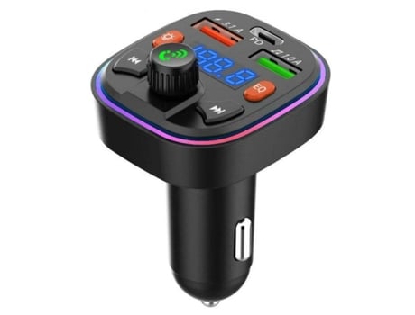 Transmisor FM Bluetooth 5.0 para automóvil, 2.1A + Type-C PD 18W Adaptador inalámbrico de radio FM Bluetooth Reproductor de música FM Car Kit con l...