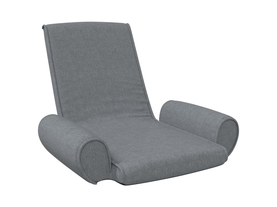 vidaXL Silla de suelo plegable de tela gris claro