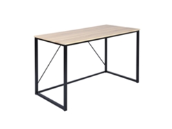 Mesa de roble Elmo de Well Home en nogal y negro Wellhome