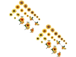 2 Juegos De Parches Bordados Termoadhesivos Diy, Juego De Parches De Girasol Para Ropa, Bolsos Y