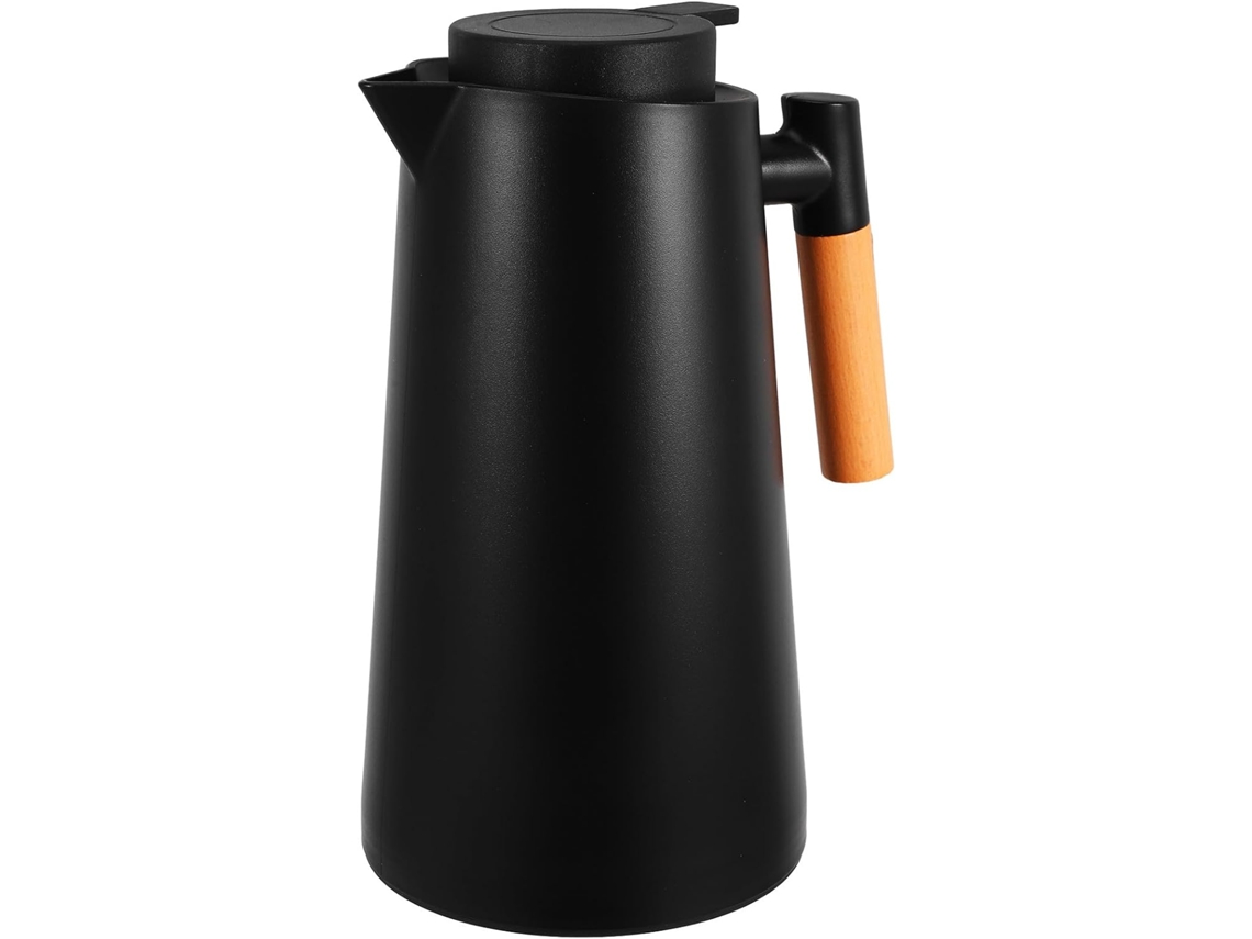 Jarra Térmica De Vidrio Para Té, Café Y Té, Con Asa De Madera, Con Aislamiento Al Vacío.