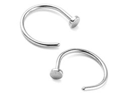 2 Piercings Nasales De Acero De Grado Médico (plateados)