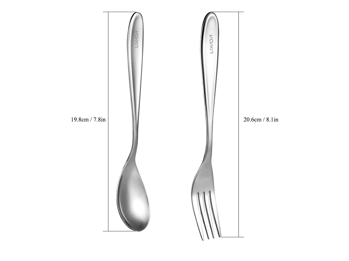 Juego de cubiertos de titanio Lixada ligeros para acampar.