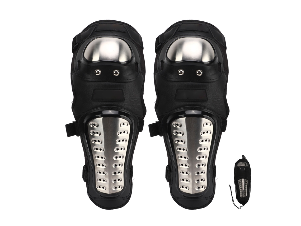 Rodilleras De Acero Inoxidable Para Adultos, Protección Para Ciclismo, Motociclismo Y Skateboarding, Color Negro.