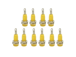 10 Unidades De Adaptadores De Enchufe Banana De 2 Mm J.40003 Para Panel, Conexión Estable Para Instrumentos Electrónicos, Color Amarillo.