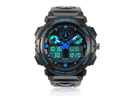 Reloj De Pulsera Analógico Y Digital Para Hombre Con Retroiluminación Deportiva, Color Azul, Resistente Al Agua Hasta 50 M.