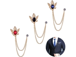 3 Broches Para Hombre 2025 Con Cadena, Insignia, Pin, Corbata, Solapa, Camisa, Decoración De Joyería