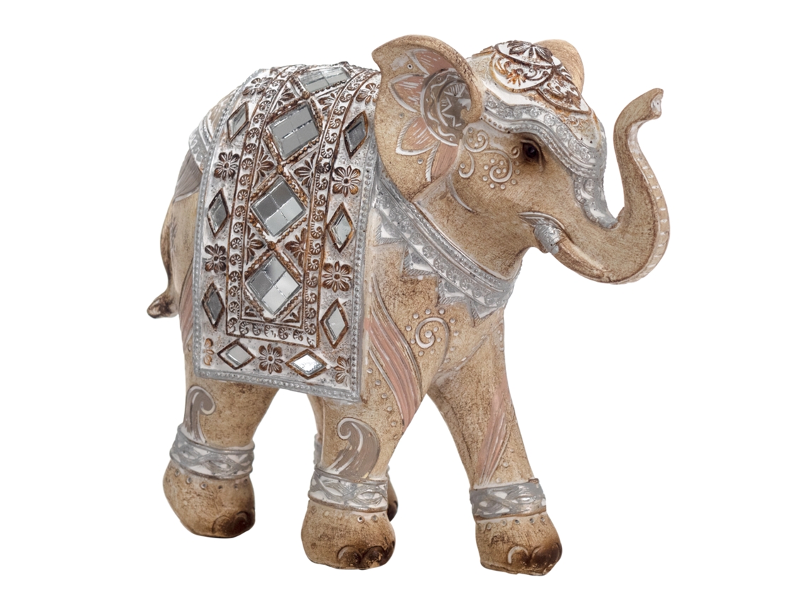 Figura Elefante Marrón de Resina 16*8*18cm Figura de Elefante BY SIGRIS