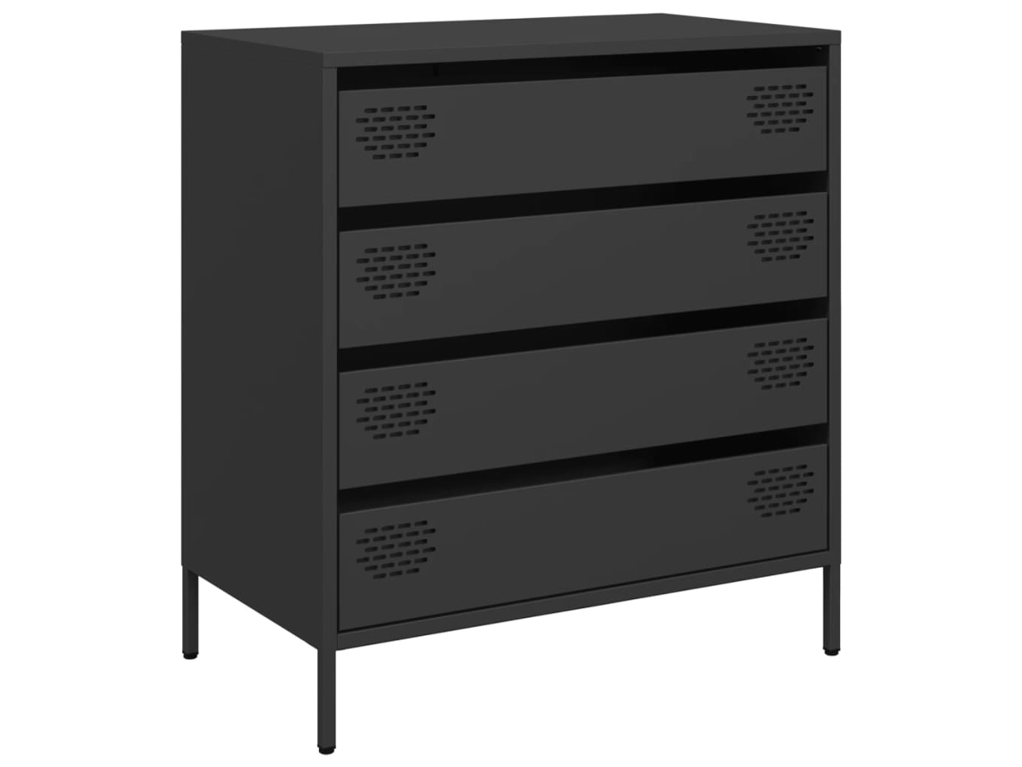 Maison Exclusive - Aparador De Acero Laminado En Frío Negro 68x39x73,5 Cm