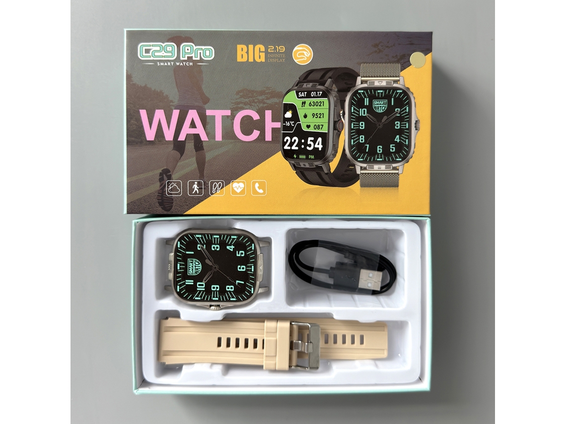 Reloj inteligente GTS4 Y13 con llamadas Bluetooth, monitorización de salud y frecuencia cardíaca, C29pro - Pantalla HD de 2,19"
