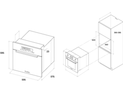Horno FLAMA MX 9170FL (70 L - 59.5 cm - Hidrolítico - Negro)