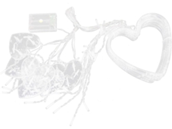 Guirnalda de luces LED en forma de corazón para interiores, funciona con pilas, PVC blanco cálido, D Gokoco