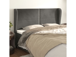 Cabecero Con Orejas De Terciopelo Gris Oscuro 183x23x118/128 Cm