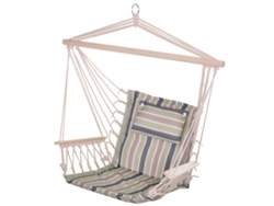 Suporte para cadeira suspensa de 190 cm com mesa lateral, capacidade 120 kg, estrutura metálica (Preto) S/MARCA