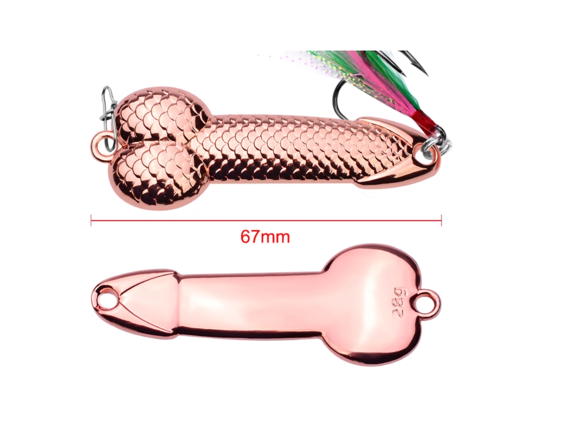 Señuelo de pesca con lentejuelas, 28 g, 67 mm, oro rosa.