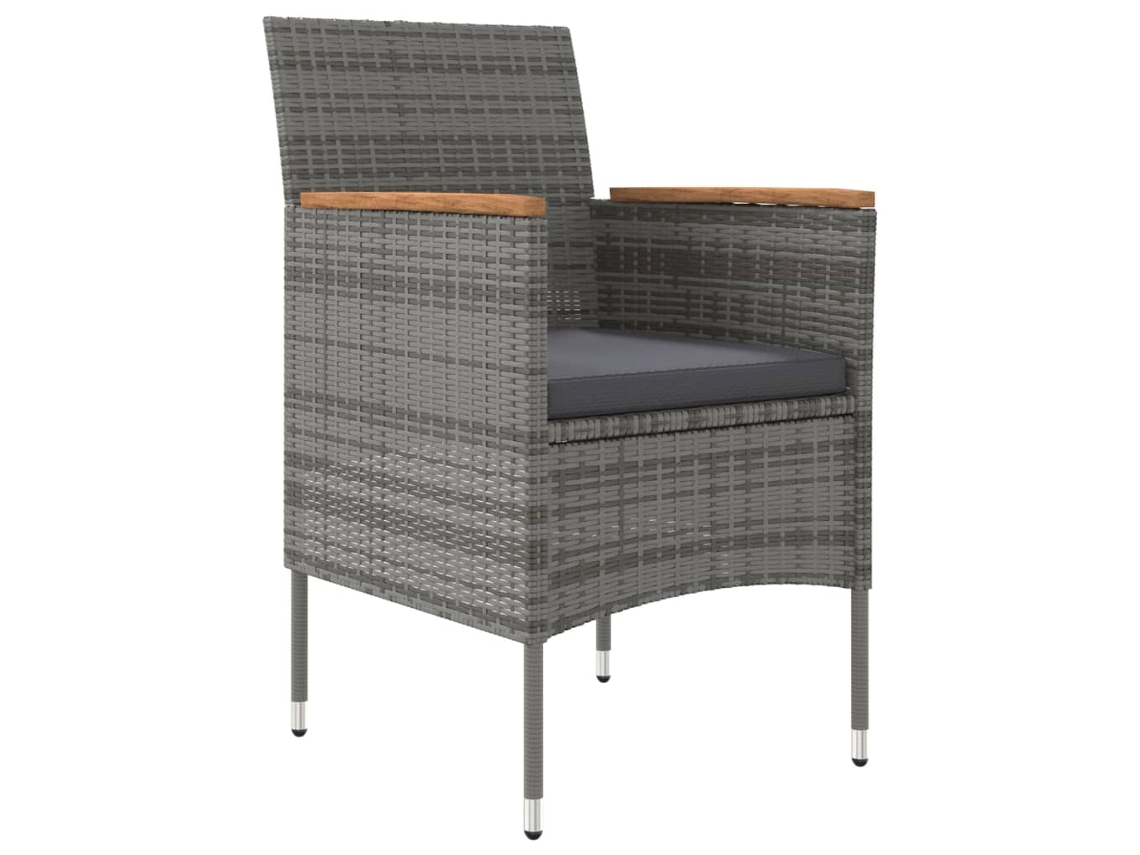 Maison Exclusive - Juego De Comedor Para Jardín 5 Piezas Con Cojines Gris Y Negro