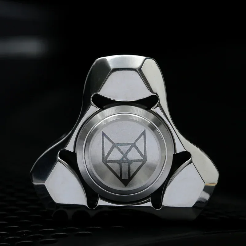 (plata) Fidget Spinner De Acero Inoxidable, Juguete Antiestrés, Mini Spinner