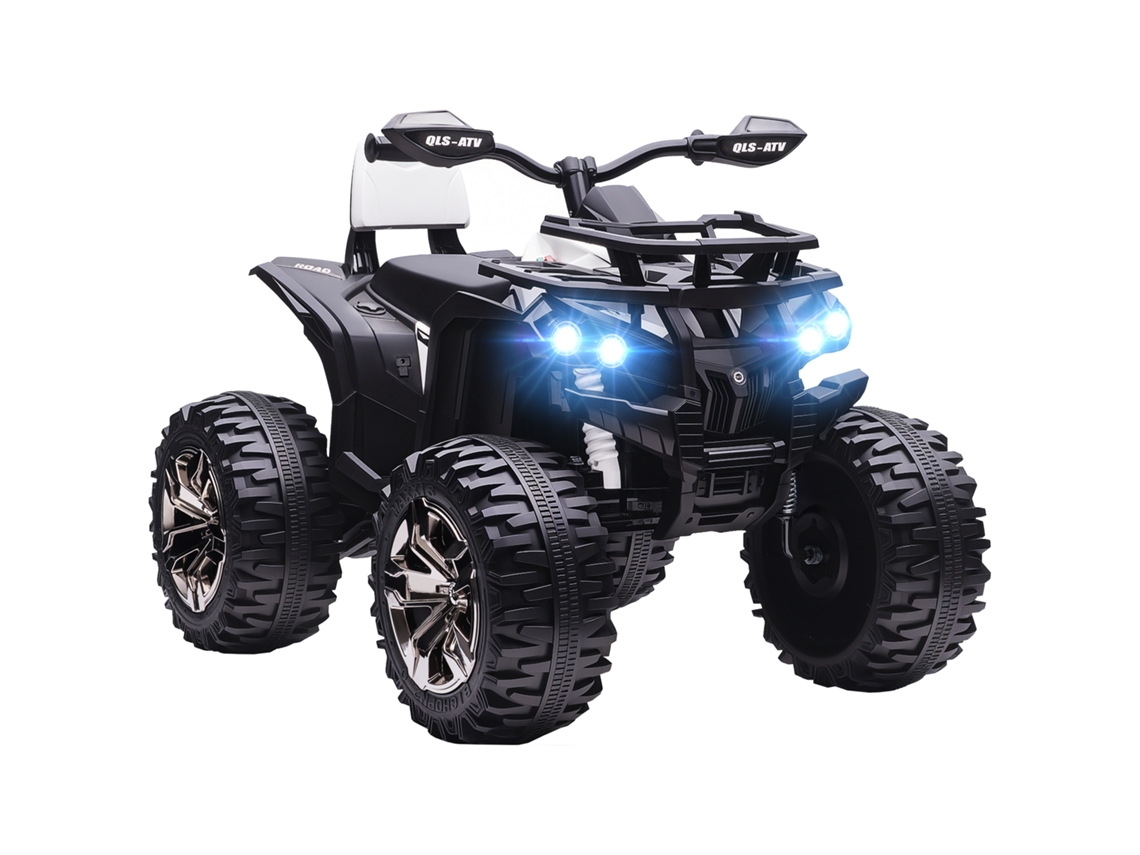 Quad Eléctrico Para Niños 12v Para De 3–5 Años Con 2 Motores Velocidad 3–8 Km/h Música Faros Led Usb Blanco