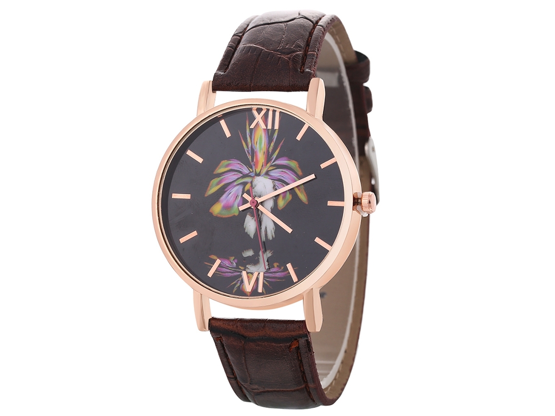 Reloj De Pulsera De Cuarzo Sencillo Y Elegante Con Correa De Cuero Informal Para Hombre Y Mujer (marrón)