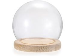 Campana De Cristal Con Base De Madera Maciza, Cúpula Decorativa Para Plantas, Colecciones Y Juguetes.