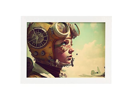 NACNIC Poster Piloto En Estilo Surrealismo Cinematográfico Ilustraciones Y Grabados De Historieta Abstracta Y Artística A3 Marcos Blancos