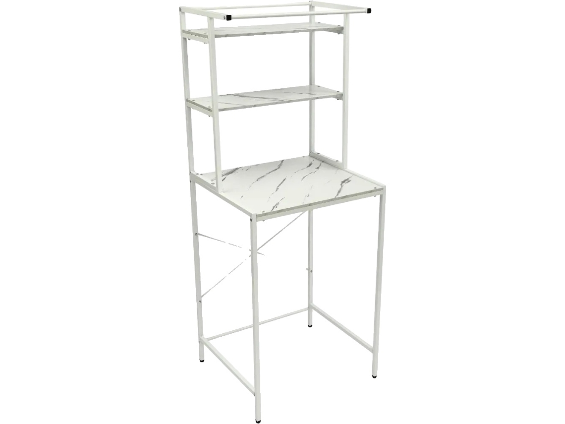 Organizador de estantes para lavandería, diseño que ahorra espacio, uso versátil, blanco y mármol OEM