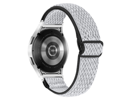 Correa de nailon elástico trenzado para Samsung Galaxy Watch 5 40mm/44mm/Watch 5 Pro 45mm - blanco negro